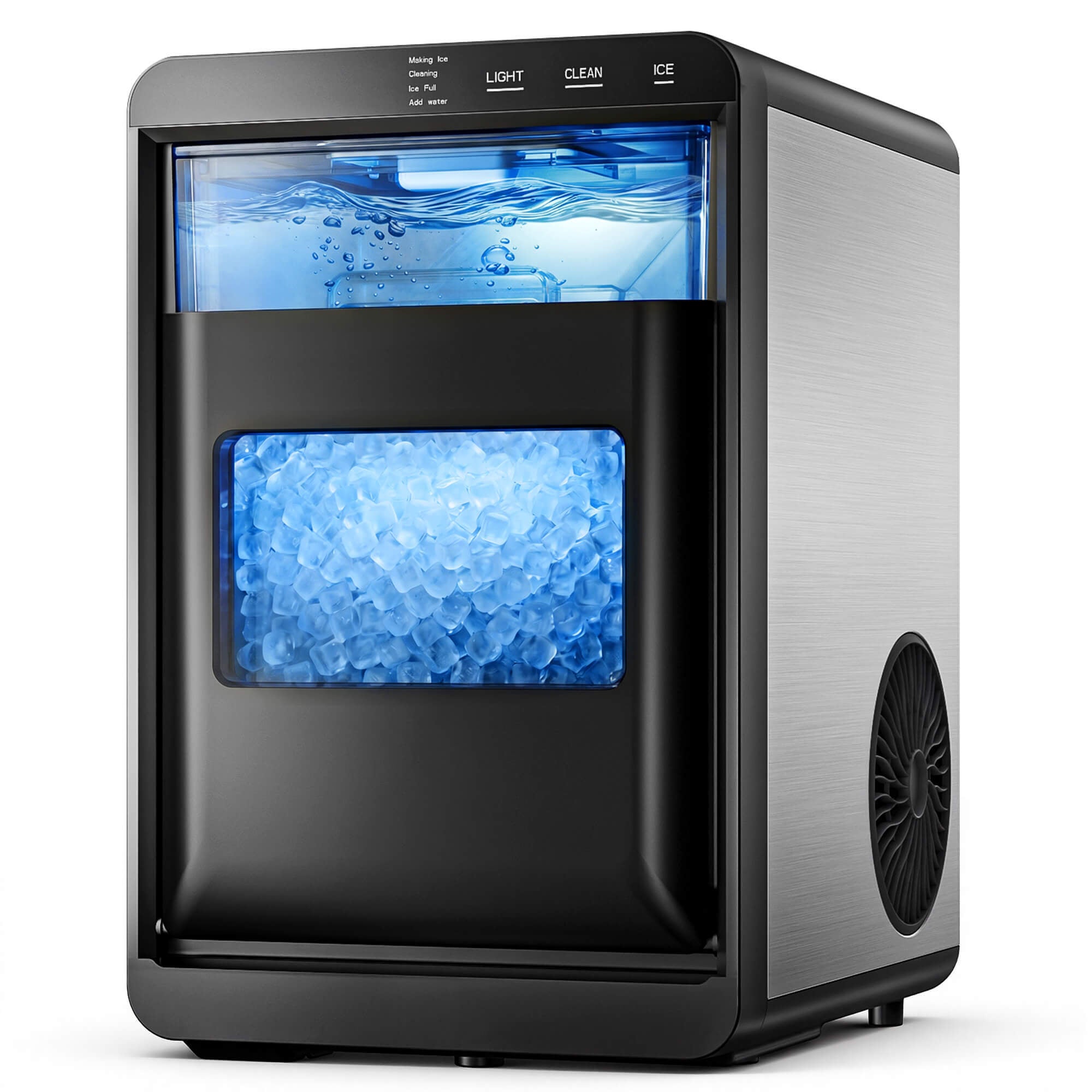 Ekojuce 44Lbs/24H Countertop Nugget Ice Maker Soft Chewable Pebble Nugget Ice Machine for Home, Kitchen, Office, Black