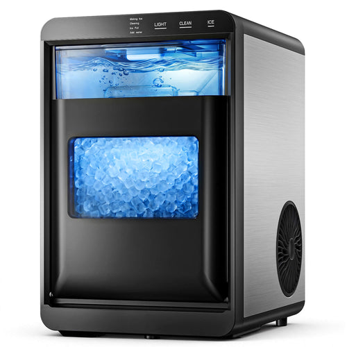 Ekojuce 44Lbs/24H Countertop Nugget Ice Maker Soft Chewable Pebble Nugget Ice Machine for Home, Kitchen, Office, Black