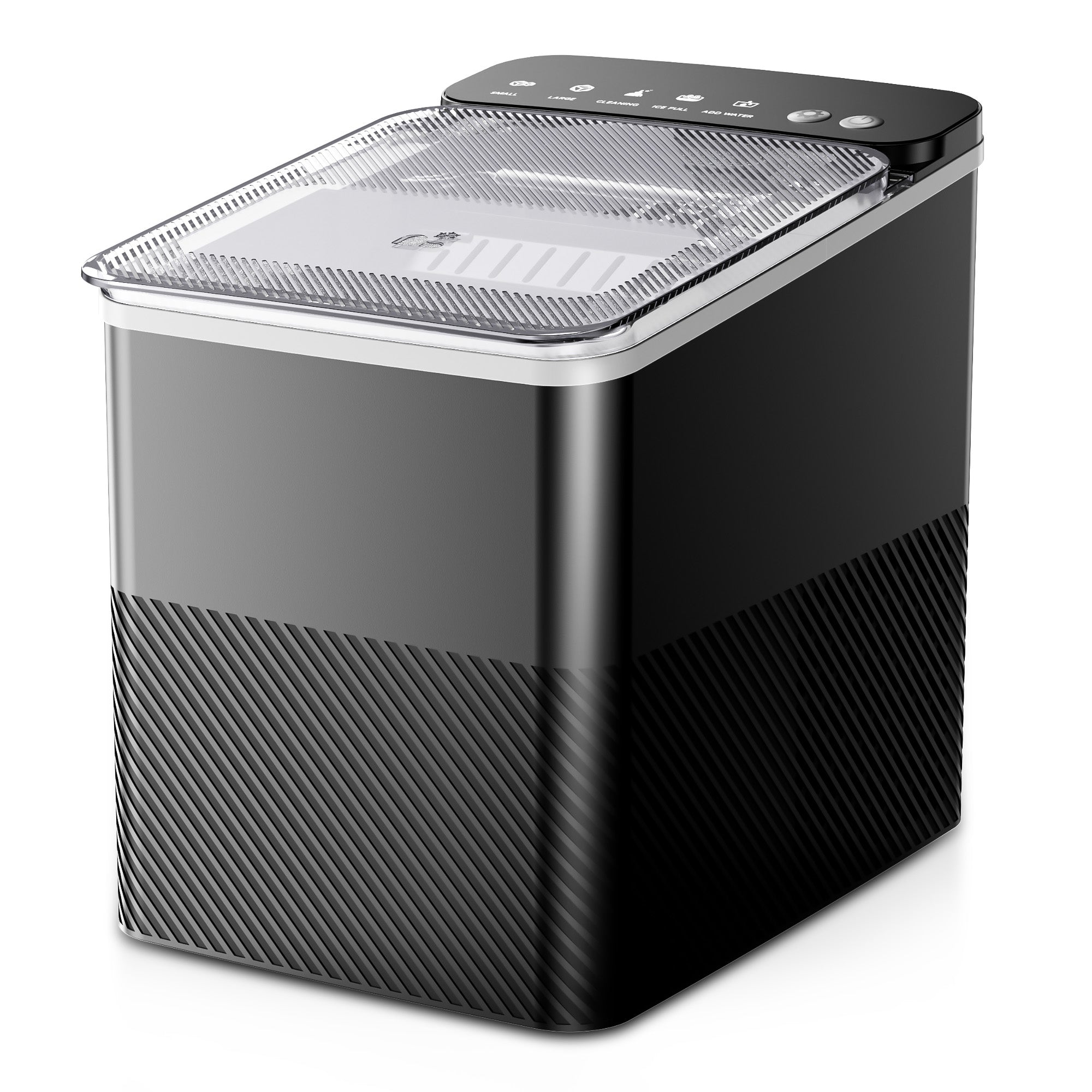 EKOJUCE Ice Maker Countertop, 9 Cubes Ready in 6 Mins, 26lbs/Day, Self-Cleaning Ice Machine with Ice Scoop and Basket, 2 Sizes of Bullet Ice