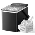 EKOJUCE Countertop Ice Maker with Handle, 26lbs/24H Portable Ice Machine, 9 Cubes in 6 Mins, Self-Cleaning, Basket & Scoop Included, Black