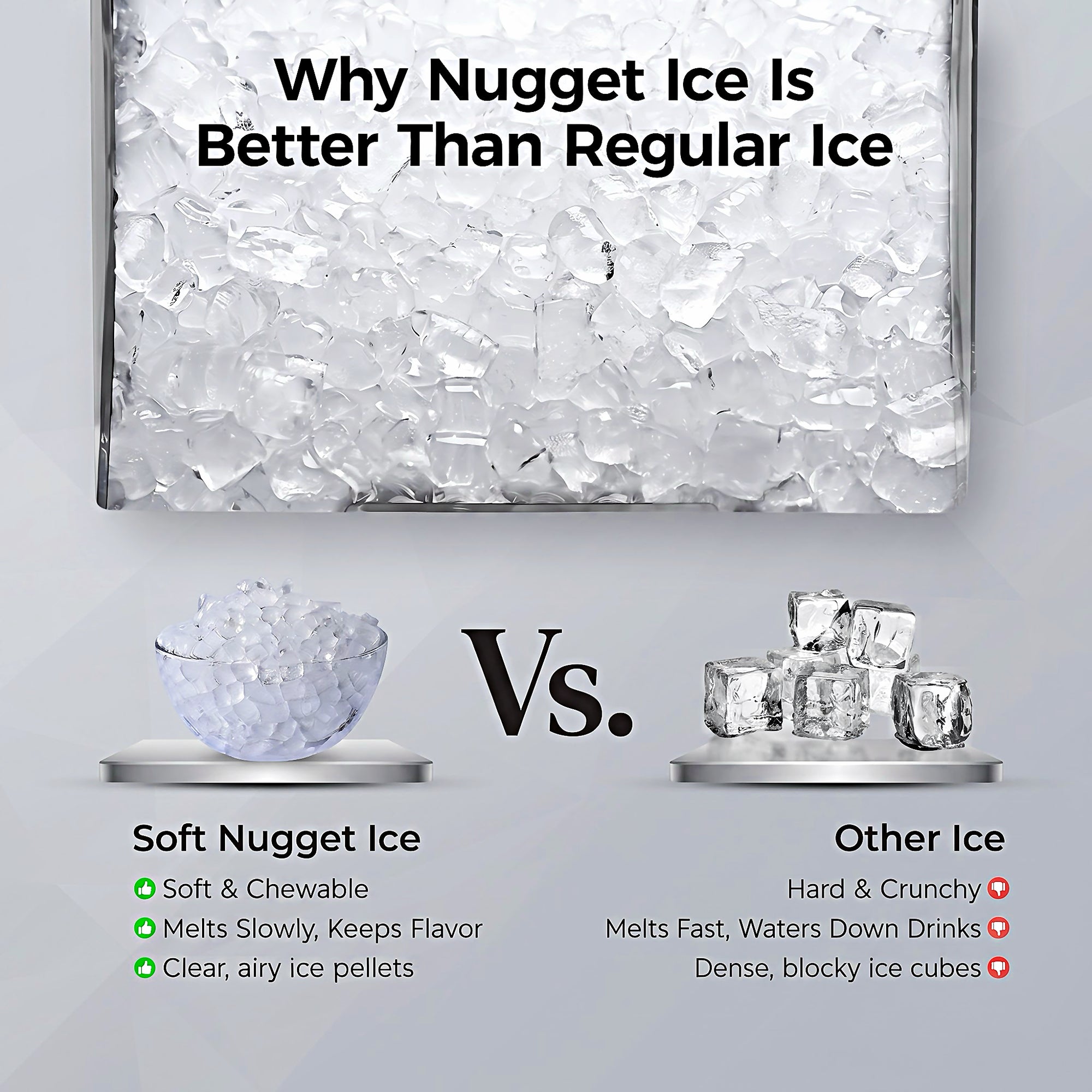 EKOJUCE Nugget Ice Maker Countertop, 26.5 lbs/24H Chewable Pellet Ice Machine, Self-Cleaning, Touch Control, 4.3L Side Tank, Stainless Steel