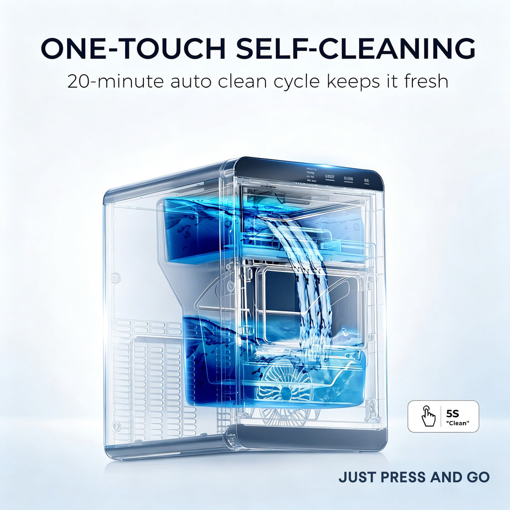 Ekojuce 44Lbs/24H Countertop Nugget Ice Maker Soft Chewable Pebble Nugget Ice Machine for Home, Kitchen, Office, Black