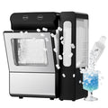 EKOJUCE Nugget Ice Maker Countertop, 26.5 lbs/24H Chewable Pellet Ice Machine, Self-Cleaning, Touch Control, 4.3L Side Tank, Stainless Steel